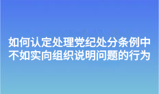 如何認定處理黨紀處分條例中不如實向組織說明問題的行為？